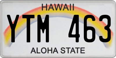 HI license plate YTM463