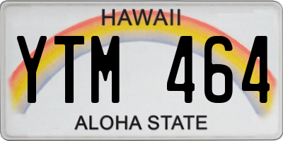 HI license plate YTM464