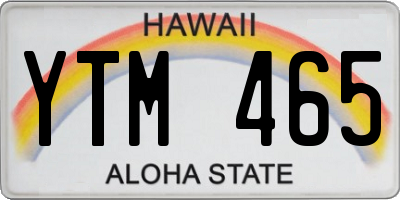 HI license plate YTM465
