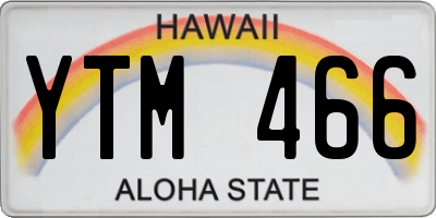 HI license plate YTM466