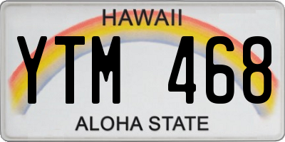 HI license plate YTM468
