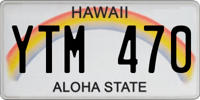 HI license plate YTM470