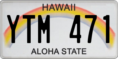 HI license plate YTM471