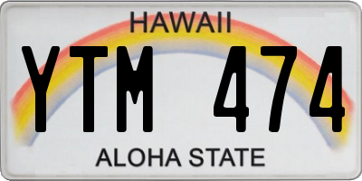 HI license plate YTM474