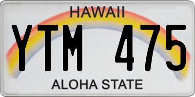 HI license plate YTM475