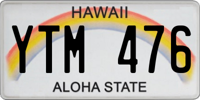 HI license plate YTM476