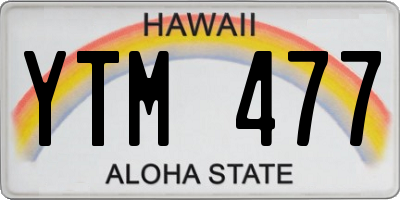 HI license plate YTM477