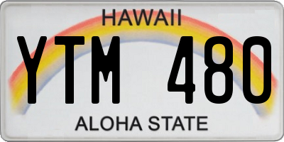 HI license plate YTM480