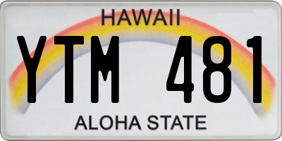 HI license plate YTM481