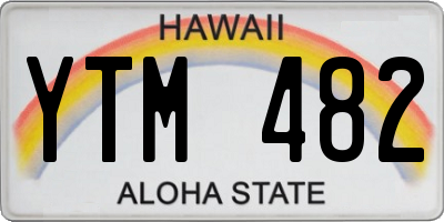 HI license plate YTM482