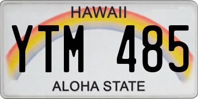 HI license plate YTM485
