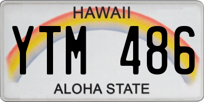 HI license plate YTM486