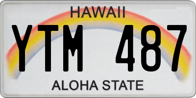 HI license plate YTM487