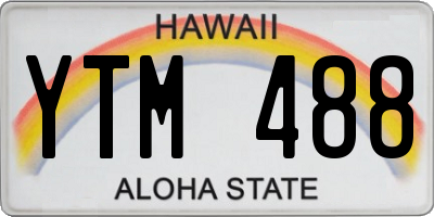HI license plate YTM488