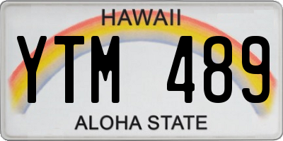 HI license plate YTM489