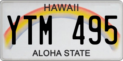 HI license plate YTM495