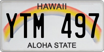 HI license plate YTM497
