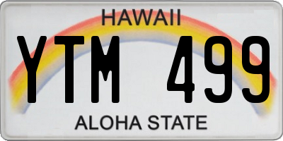 HI license plate YTM499