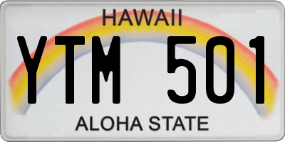 HI license plate YTM501