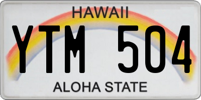 HI license plate YTM504