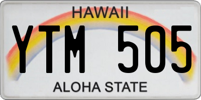 HI license plate YTM505
