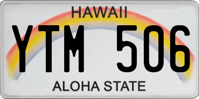HI license plate YTM506