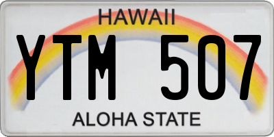 HI license plate YTM507