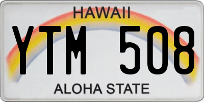 HI license plate YTM508