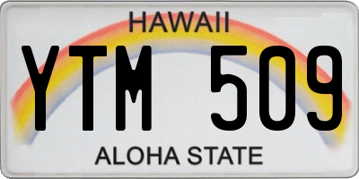 HI license plate YTM509