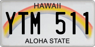 HI license plate YTM511
