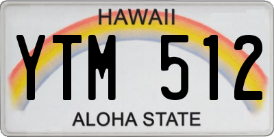HI license plate YTM512