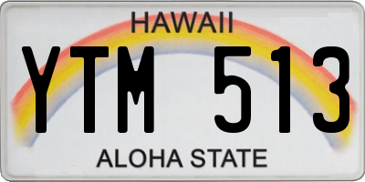HI license plate YTM513