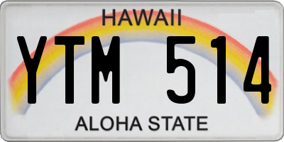 HI license plate YTM514