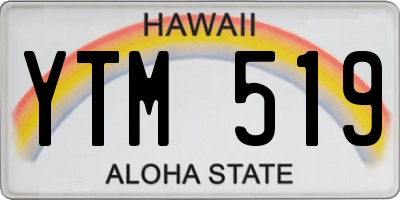 HI license plate YTM519