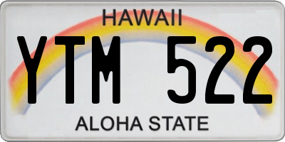 HI license plate YTM522