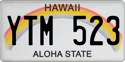 HI license plate YTM523