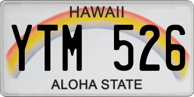 HI license plate YTM526