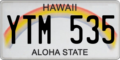 HI license plate YTM535