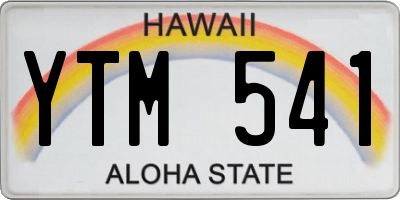 HI license plate YTM541