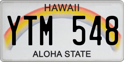 HI license plate YTM548