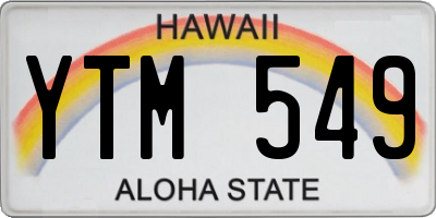 HI license plate YTM549