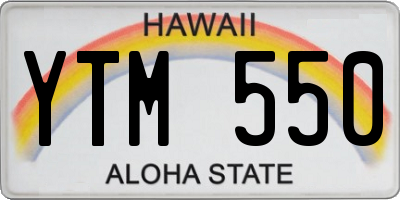 HI license plate YTM550