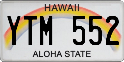 HI license plate YTM552