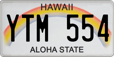 HI license plate YTM554