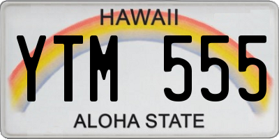 HI license plate YTM555