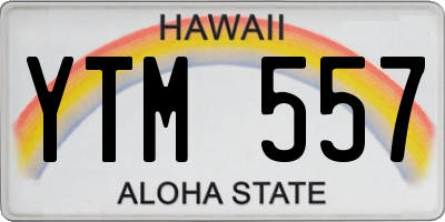 HI license plate YTM557