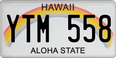 HI license plate YTM558