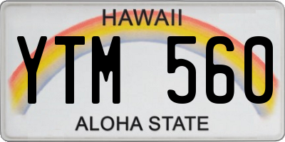 HI license plate YTM560
