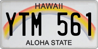 HI license plate YTM561