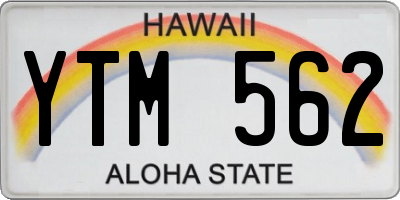 HI license plate YTM562